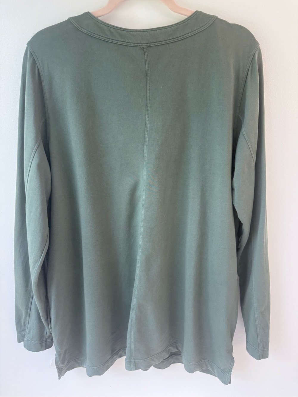 J. Jill fit Olive V-Neck Long Sleeve Tunic with Pockets SzL - Picture 7 of 11